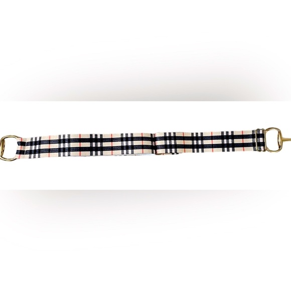 NWT Equestrian Snaffle Bit Belt Adjustable w/Stretch Tartan /Gold Buckle OSFM - Picture 2 of 8